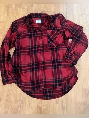 Abercrombie and Fitch Red & Black Plaid Button-Up Shirt -